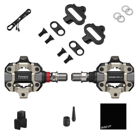 Favero Assioma PRO MX-1, Single-Sensing Side Pedal Based Cycling MTB Power Meter, Bluetooth and ANT+ Connectivity for Bike Computers, Cycling GPS Units, & Smartphones